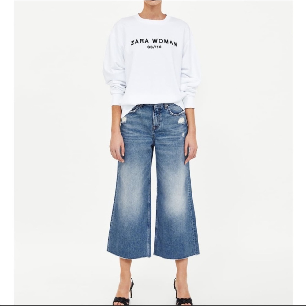 Zara tribute 70's culotte Short Jean's wide leg Size Small